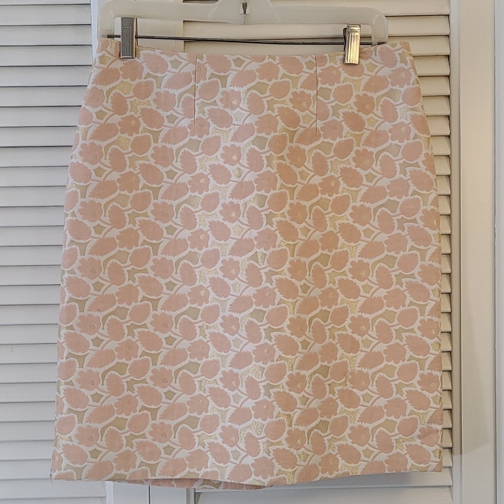 SALE, Merona Floral Pink and Gold Skirt Size 4